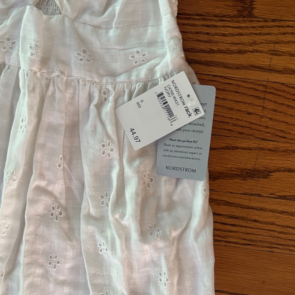 Angie White Eyelet Ruffle Dress for teen size small - Picture 2 of 6